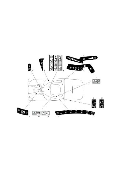 Labels (1/2) OM 72C/13H Cat.2011 Garden tractor