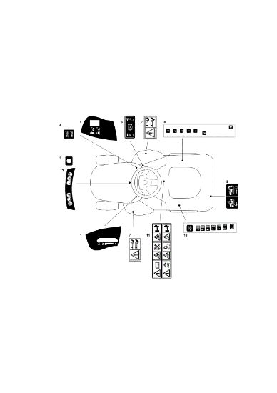 Labels (1/2) OM 93C/13,5H Cat.2011 Garden tractor
