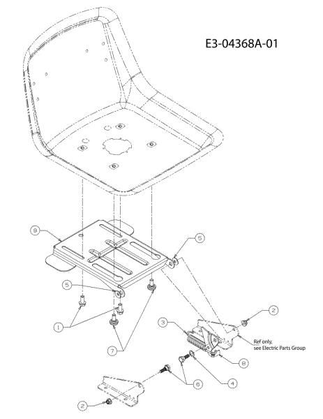 Seat support TORNADO 97/13 T Cat.2011 Garden tractor