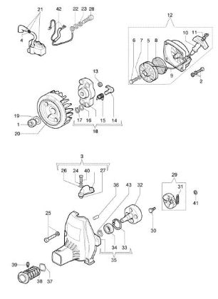 Starter assy and clutch 450 BP Brushcutter