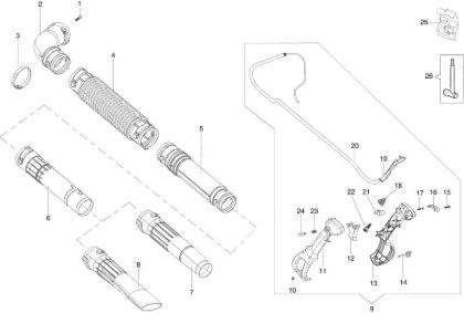 Blower lance assy and handle BV 270 BP Blower