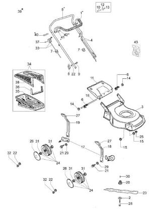 Illustrated parts list G 44 PK COMFORT (K500) Lawnmower