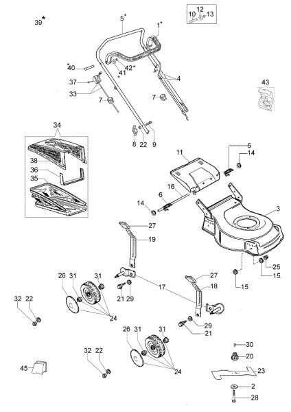 Illustrated parts list G 48 PK COMFORT (K500) Lawnmower