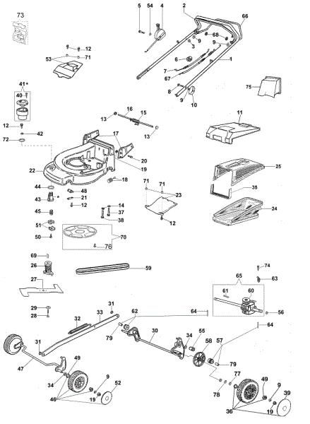 Illustrated parts list MAX 48 TK (K650) Lawnmower