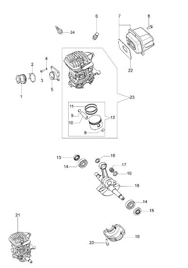 Engine GS 44 (Euro 1) Chainsaw