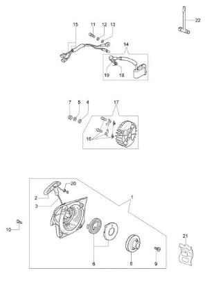 Starter assy GS 44 (Euro 1) Chainsaw