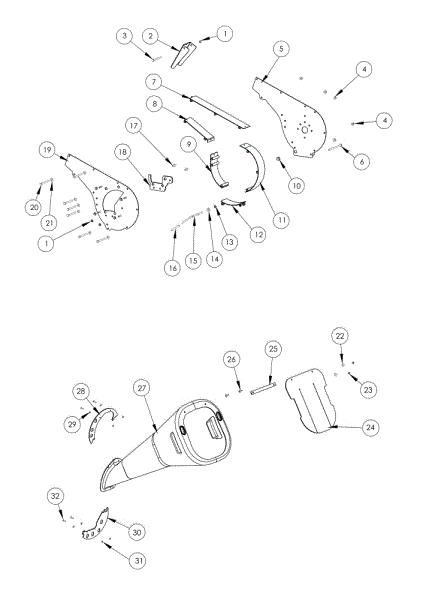 Illustrated parts list 3 SH 250 E Shredder