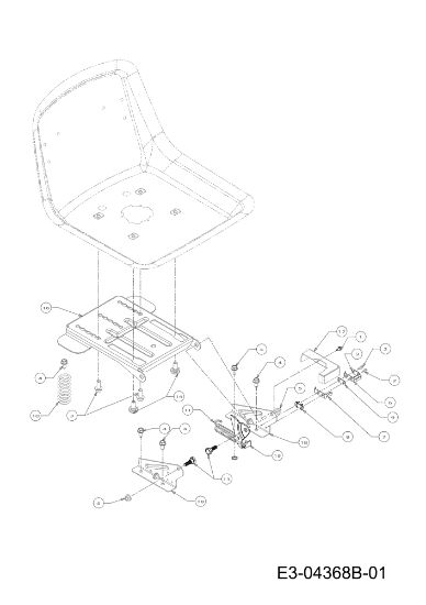 Seat support TORNADO 108/15,5 T Cat.2012 Garden tractor