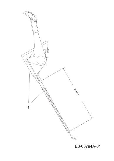 Throttle cable TORNADO 108/15,5 T Cat.2012 Garden tractor