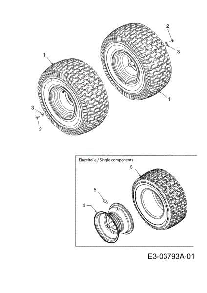 Rear wheels TORNADO 108/18,5 H Cat.2012 Garden tractor