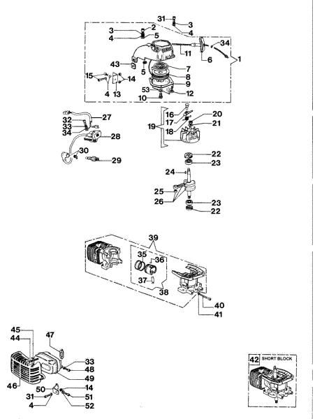 Starter assy and engine TS 33 Hedgetrimmer