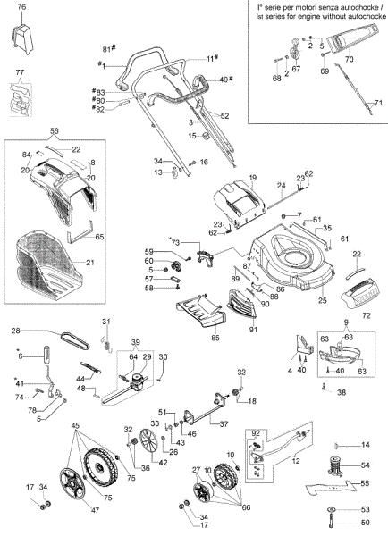 Illustrated parts list G 53 THX ALLROAD PLUS 4 Lawnmower