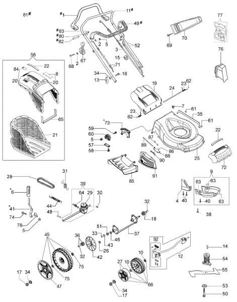 Illustrated parts list G 53 TBX ALLROAD PLUS 4 Lawnmower