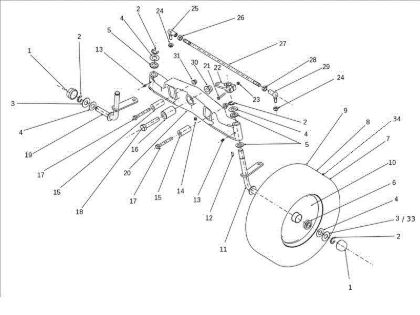 Front axle OM 106J/17,5H Cat.2012 Garden tractor