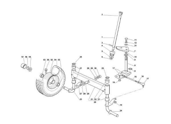 Steering arm OM 72C/12,5KM Cat.2012 Garden tractor