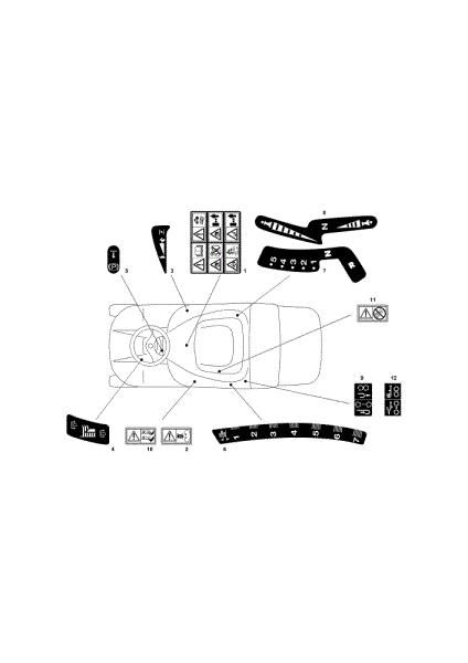 Labels (1/2) OM 72C/12,5KM Cat.2012 Garden tractor