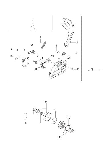 Clutch and brake GS 440 (Euro 2) Chainsaw
