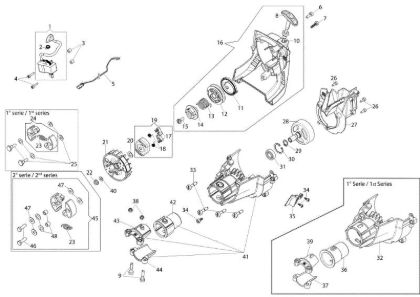 Starter assy and clutch BC 24 S (EURO 1) Brushcutter