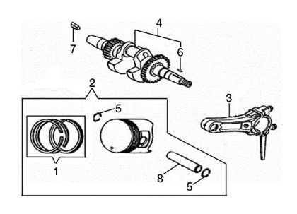 Crankshaft and piston ARTIK 56 Snow blower
