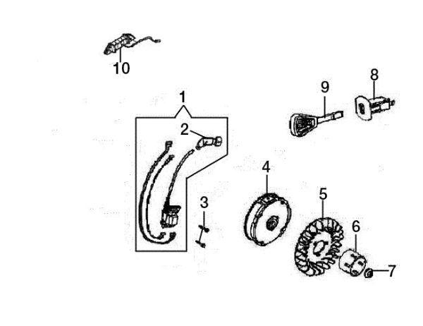 Flywheel and coil ARTIK 56 EL Snow blower