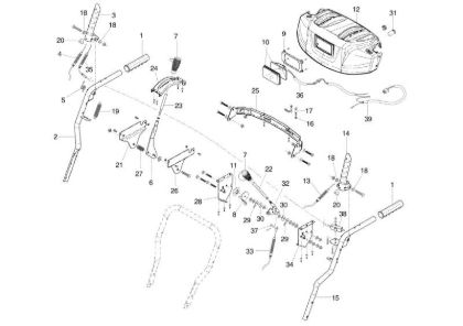 Handle-bar and control box ARTIK 62 ELD Snow blower