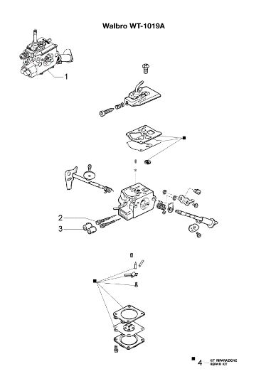 Carburetor WT-1019A HCS 280 XP Hedgetrimmer