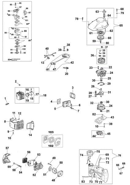 Engine assy (From November 2007) HT 27 S Hedgetrimmer