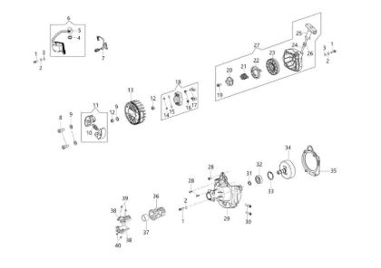 Starter assy and clutch BC 430 T Brushcutter