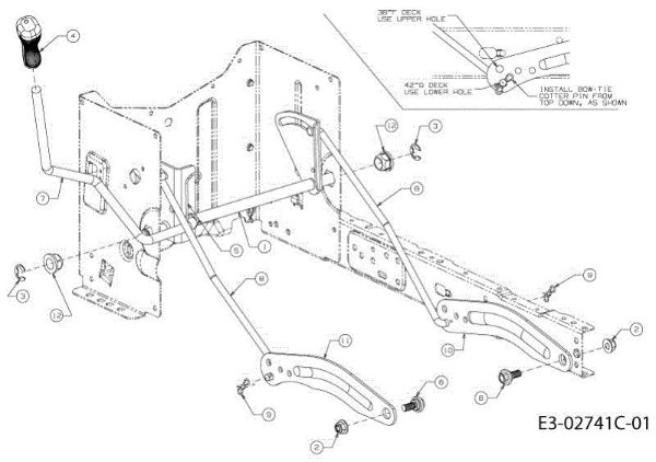 Cutting plate lifting TORNADO 108/18,5 H Cat.2013 Garden tractor