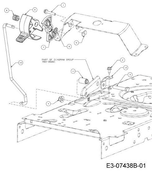 Pedals TORNADO 95/11,5 T Cat.2013 Garden tractor