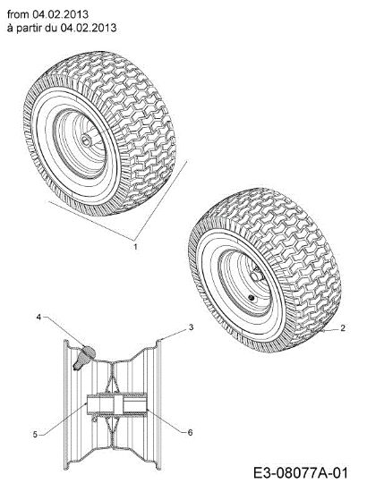 Front wheels TORNADO 95/11,5 T Cat.2013 Garden tractor