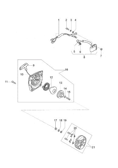 Starter assy GS 520 Chainsaw