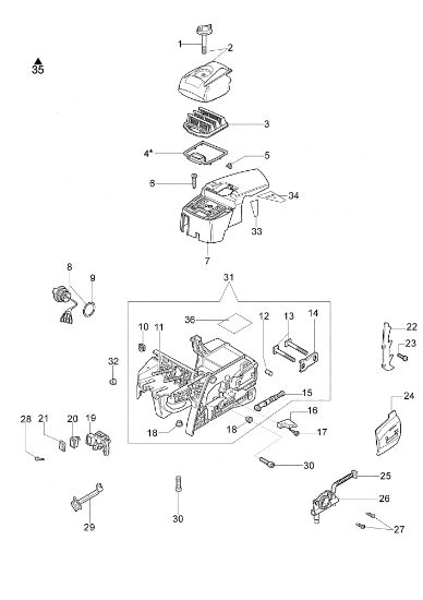 Tank and air filter GS 520 Chainsaw