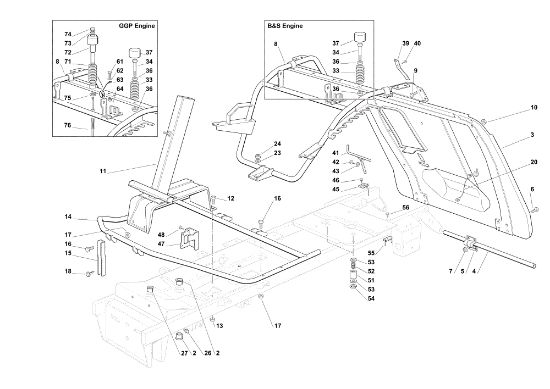 Frame OM 72C/12,5KM Cat.2013 Garden tractor