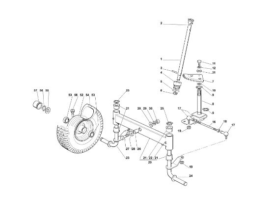 Steering arm OM 72C/12,5KM Cat.2013 Garden tractor
