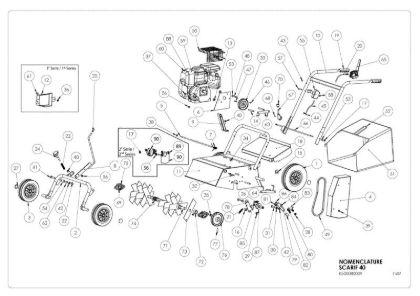 Complete illustrated parts list SR 40 S50 Scarifier