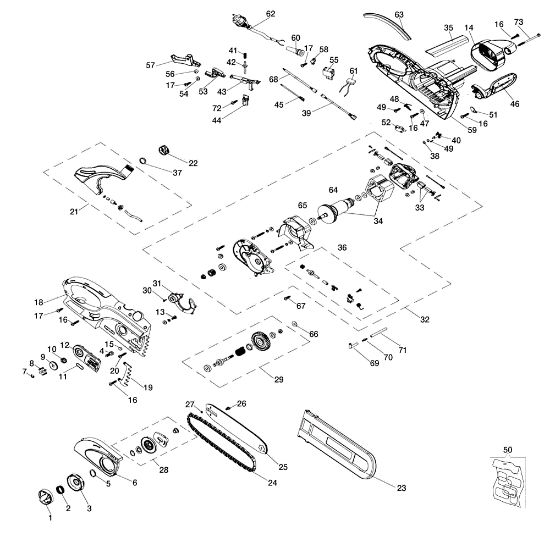 Complete illustrated parts list GS 200 E Electricsaw