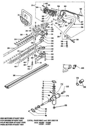 Blades assy GT / HT43 Hedgetrimmer attachment