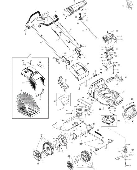 Illustrated parts list MAX 48 TBX ALLROAD ALUMINIUM Lawnmower