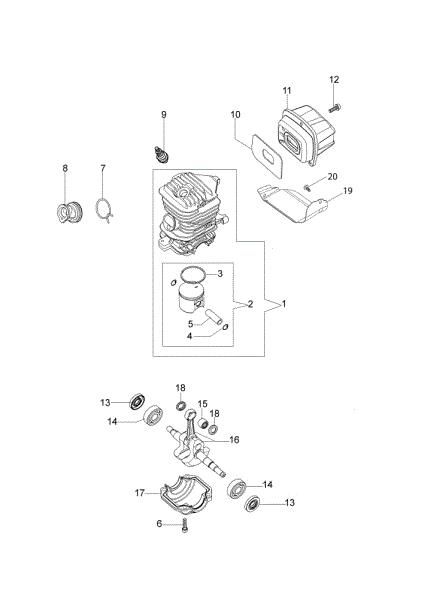 Engine GS 350 C (Euro 2) Chainsaw
