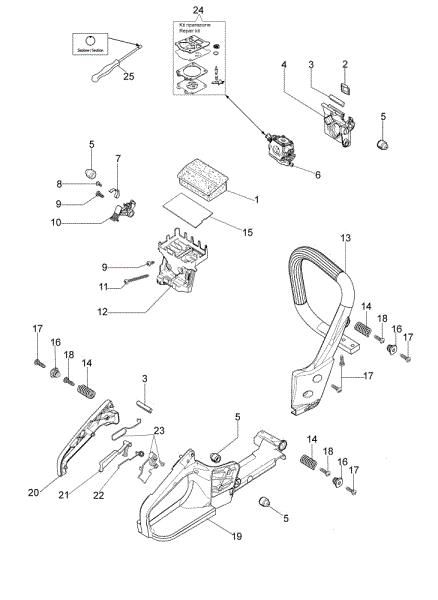 Handle and air filter GS 350 C (Euro 2) Chainsaw