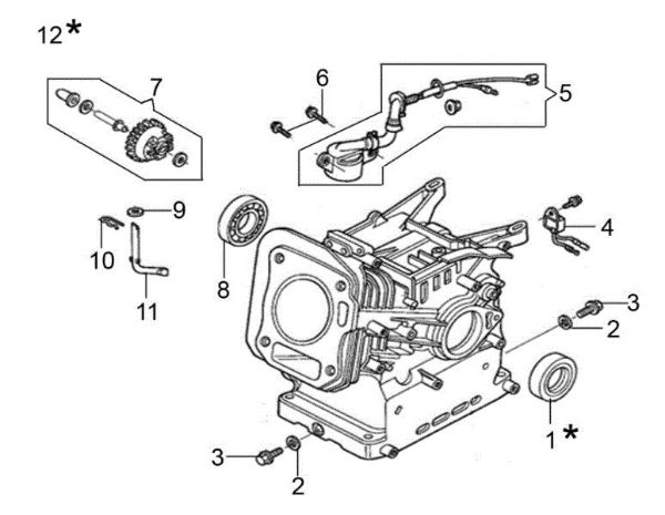 Cylinder and crankcase ARTIK 52 Snow blower