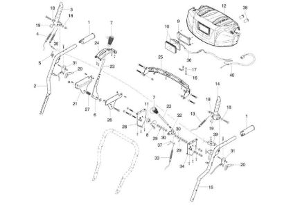 Handle-bar and control box ARTIK 72 ELDT Snow blower