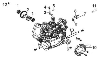 Cylinder and crankcase ARTIK 72 ELDT Snow blower