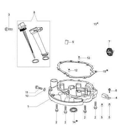 Crankcase cover MAX 48 TK ALLROAD ALUMINIUM (K650) Lawnmower