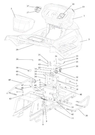 Dashboard OM 92S/16H Cat.2014 Garden tractor