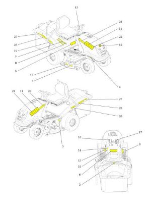 Labels OM 124S/22 H Cat.2014 Garden tractor
