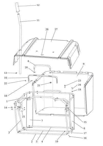 Grass collector OM 106S/15,5H Cat.2014 Garden tractor