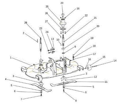 Mowing deck (1/2) OM 106S/15,5H Cat.2014 Garden tractor