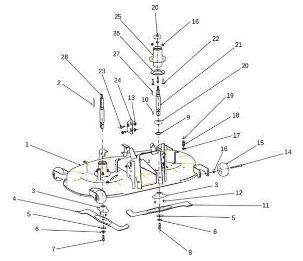 Mowing deck (1/2) OM 106S/15,5H Cat.2014 Garden tractor